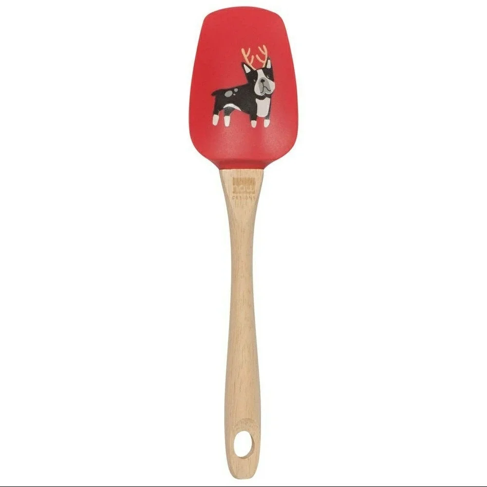 Now Designs Danica Boston Terrier‎ Dog  Christmas Silicone Spatula Spoonula NEW